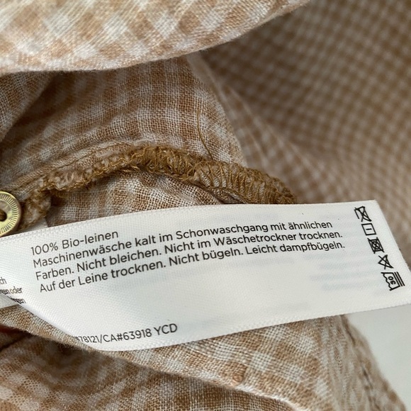 Eileen Fisher Cream100%linen Sleeveless Blouse Sleeveless Button-Up Shirt L/G - Picture 11 of 13